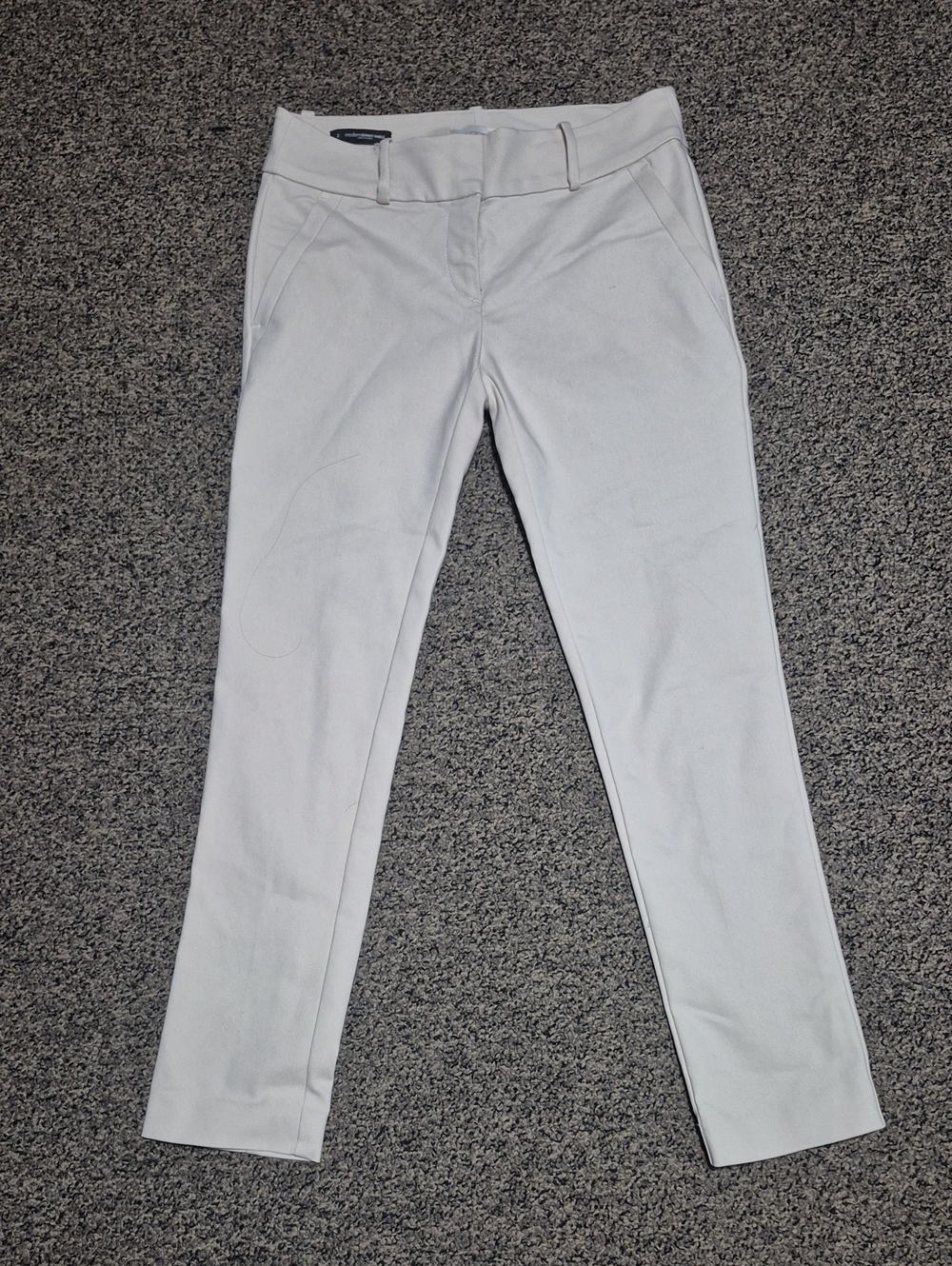 LOFT Crisp Cream/Khaki Skinny Ankle Pants